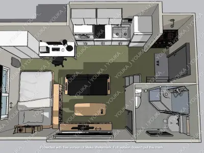 small single apartment  3D model