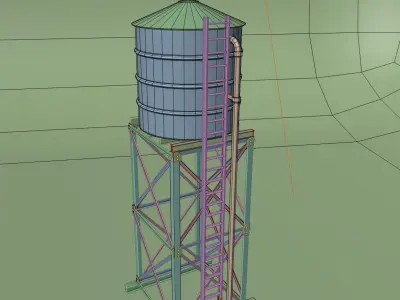 Water Tank with pbr textures Low-poly 3D model