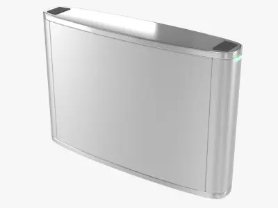 Turnstile 4 stainless steel trash can 3D model