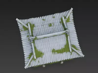 Rustic Ancient Chinese Shrine 3D Model Low-poly 3D model