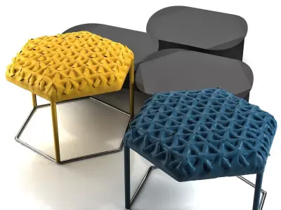 Hive hexagonal stool 3D model