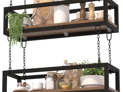 Hanging Cube Floating Shelves Ceiling 3D model