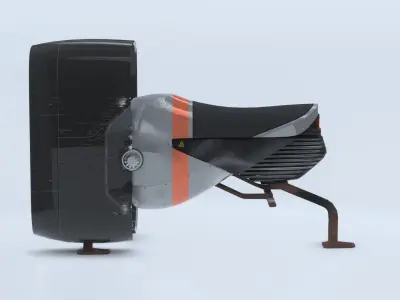 Space race bike futuristic scifi spaceship low poly 3D Low-poly 3D model