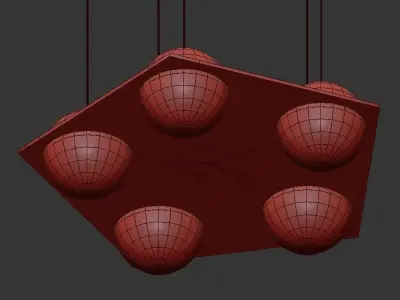 Laurent Collection pendant light with five balls hanging from it 3D model