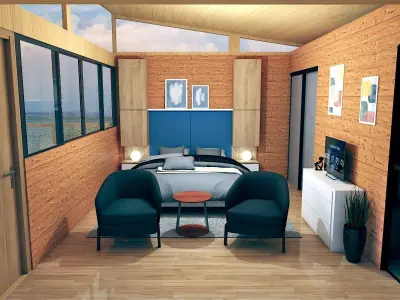 beach hut 3d model Low-poly 3D model