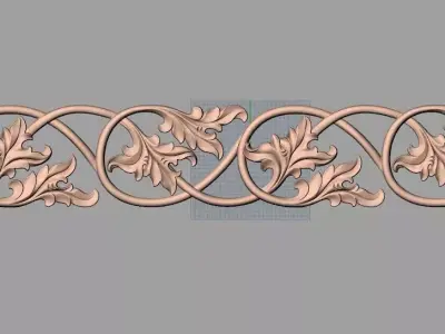 Door flower 3D relief STL Model for CNC woodworking carving E312 3D model