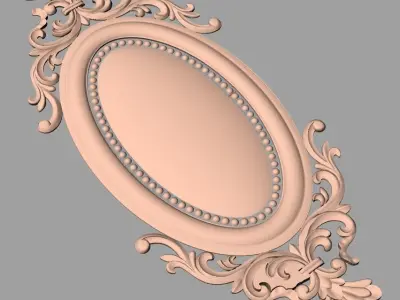 Door flower 3D relief STL Model for CNC woodworking carving E259 3D model
