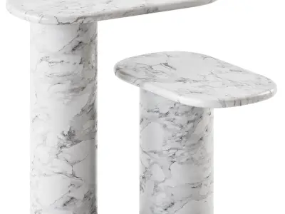 Cantilever Nero Marquina Marble End Table Artemest 3D model