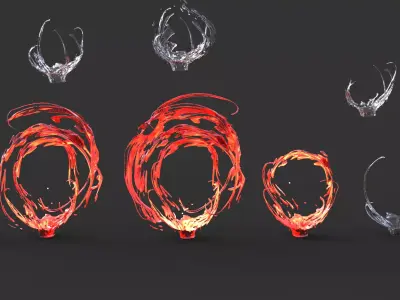 Magma fire portal and Aqua collection 3D model