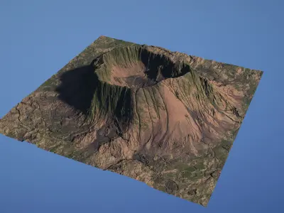 Landscape Environment Volcano Snow 03 Low-poly 3D model