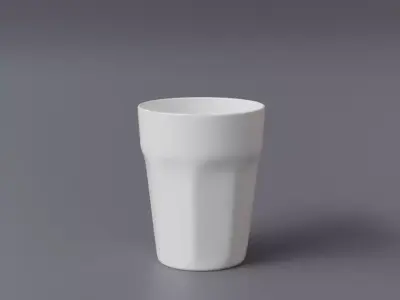 Realistic White Ceramic Jug and Cup  Free 3D model