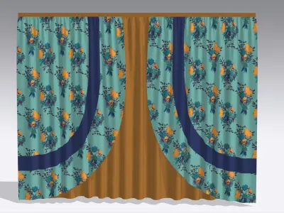 Curtain Low-poly 3D model 106