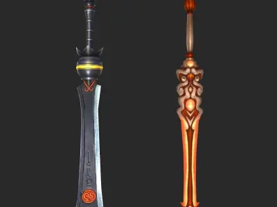 Fantasy 3D Sword Collection Low-poly 3D model
