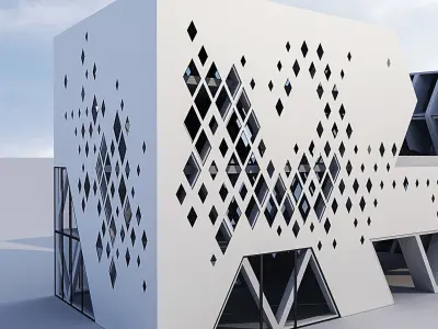 Futuristic building 10 3D model