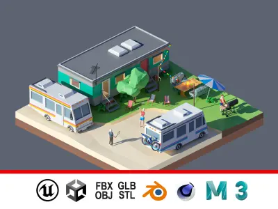 land 53A Low-poly 3D model