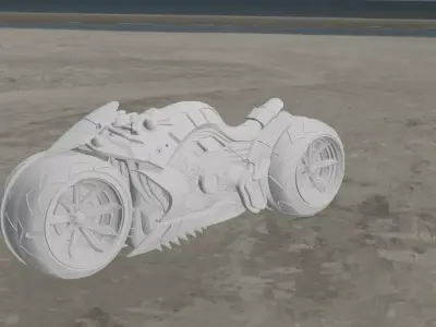 Crimson Flux Cyberbike Low-poly 3D model