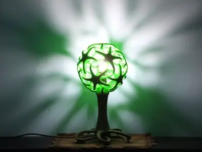 Double star lamp with star base Free 3D print model