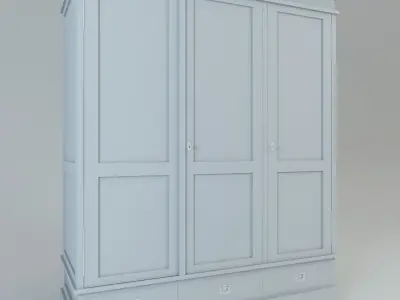 Wooden Wardrobe Free 3D model