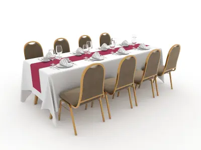 Collection Banquet Table and Chair 30 3D Model Pack