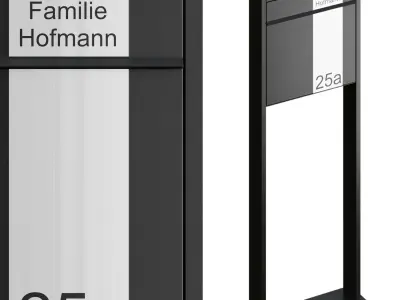 GOETHE overhead mailbox with newspaper compartment 3D model