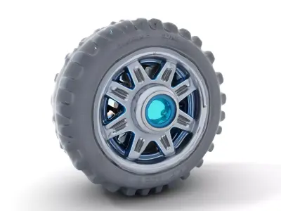 Futuristic Vehicle Wheel Model Pack Low-poly 3D model