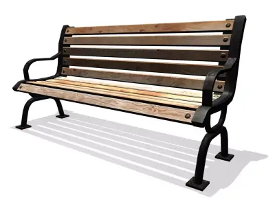 Iron Park Bench Low-poly 3D model