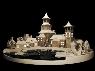 OLD TOWN Low-poly 3D model