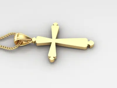 Light Gold 18K Cross Pendant 2CP024 3D print model