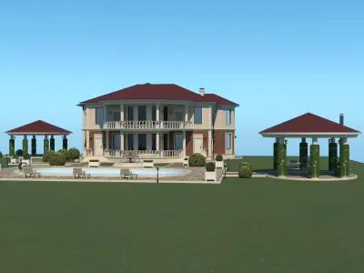 Villa for family 4 3D model