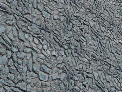 Green slate wall 3D model