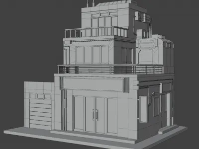 Low Poly 3D Model House Free low-poly 3D model