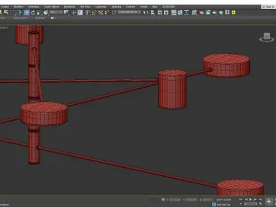 Metal Starburst Chandelier  Low-poly 3D model