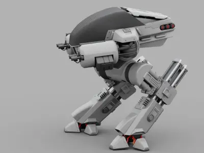 ROBOCOP rigged  -  animated 3D model