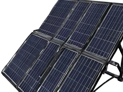 Modern Solar Panel Array with Stand Low-poly 3D model