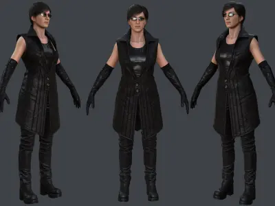 Female 1 - clothing 6 - Full Pack Low-poly 3D model