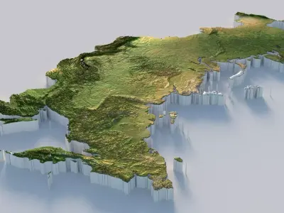 Russia Terrain Country 3D model