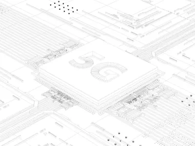 C4D Octane CPU chip core capacitance Scifi Circuit board 3D model
