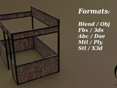 Stall stand 07 R Low-poly 3D model