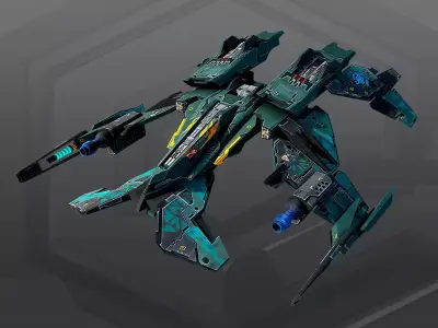 SF MAREK Fighter B2 Low-poly 3D model