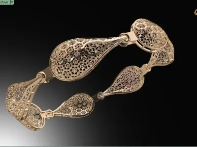 1123 Teardrop Lattice Bangle 8gm 3D print model