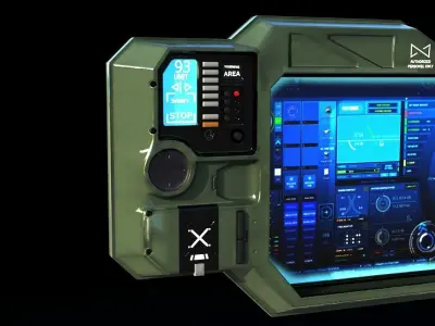 Sci-fi Monitor 5 Low-poly 3D model