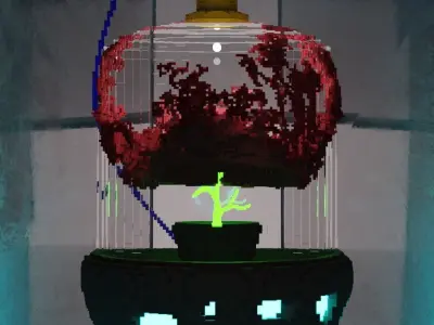 ArborBottle lego plant in glass container Low-poly 3D model