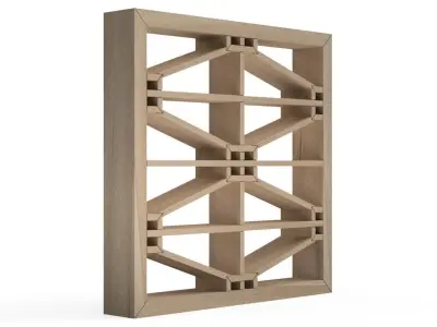 Shokko wooden window frame with square design 3D print model