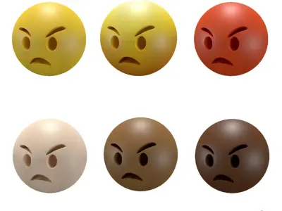 Angry Face V1 Pack Vol 1 Low-poly 3D model