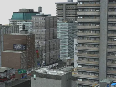 Full Gameready City Buildings Low-poly 3D model