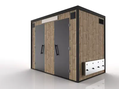 Beach shower cabin 3D model