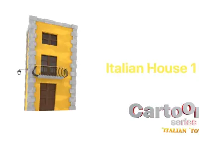 Italian Cartoon House  Low-poly 3D model
