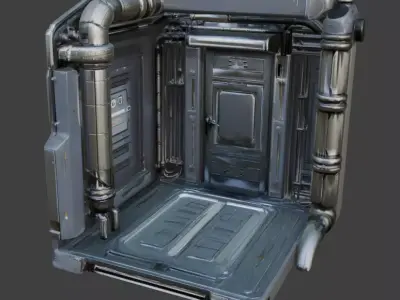 Sci-Fi Corridor Module 3D Model Low-poly 3D model