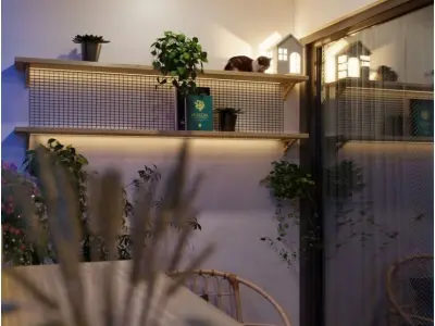 Balcony of apartment at night 3D model