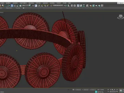 FLORIDA glass chandelier with gold rims Low-poly 3D model